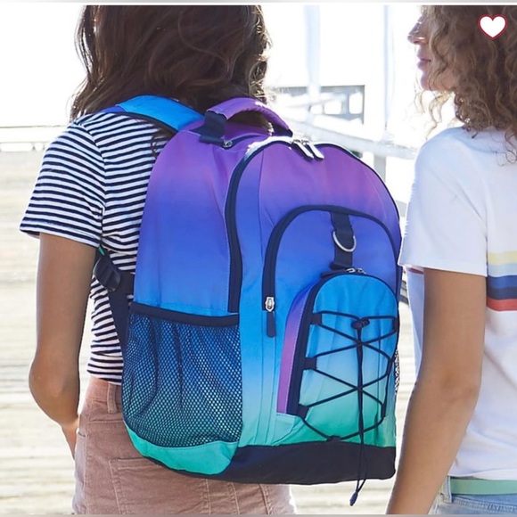 EUC Pottery Barn Teen Gear-Up Ombre Multi Cool Large Backpack and Lunch Bag Set